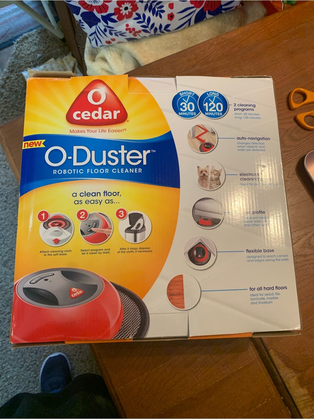 O Cedar O Duster Robotic Floor Cleaner Duster Vinyl Hardwood Tile